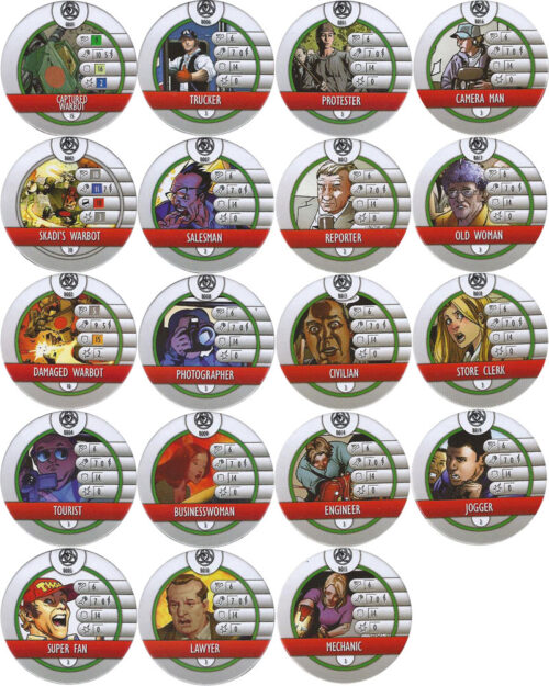 Complete Bystander Token Set B001-B019