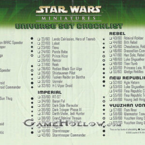 Checklist - Universe and Rules