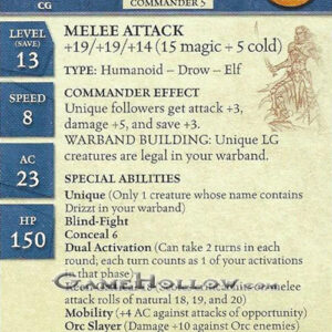 Stat Card Promo - Drizzt Drow Ranger EPIC (Archfiends #14)