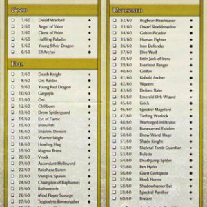 Checklist - Dungeons of Dread